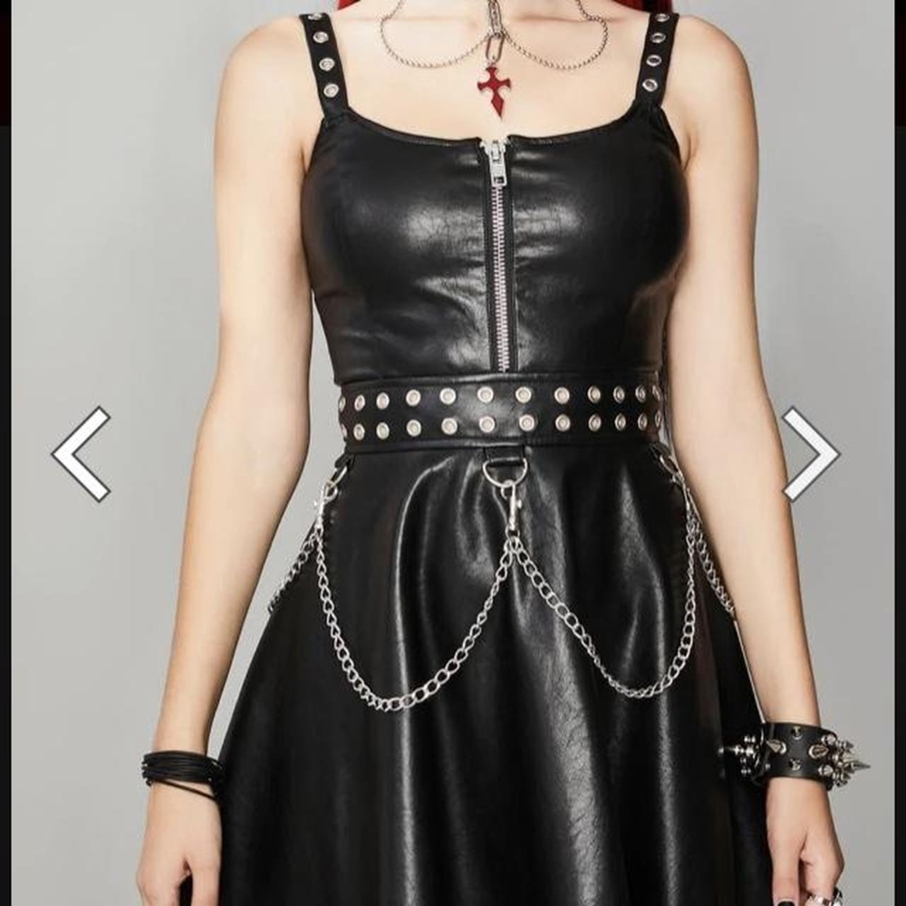 Dollskill Widow Fatal Farewell Black Chain Mini Dress